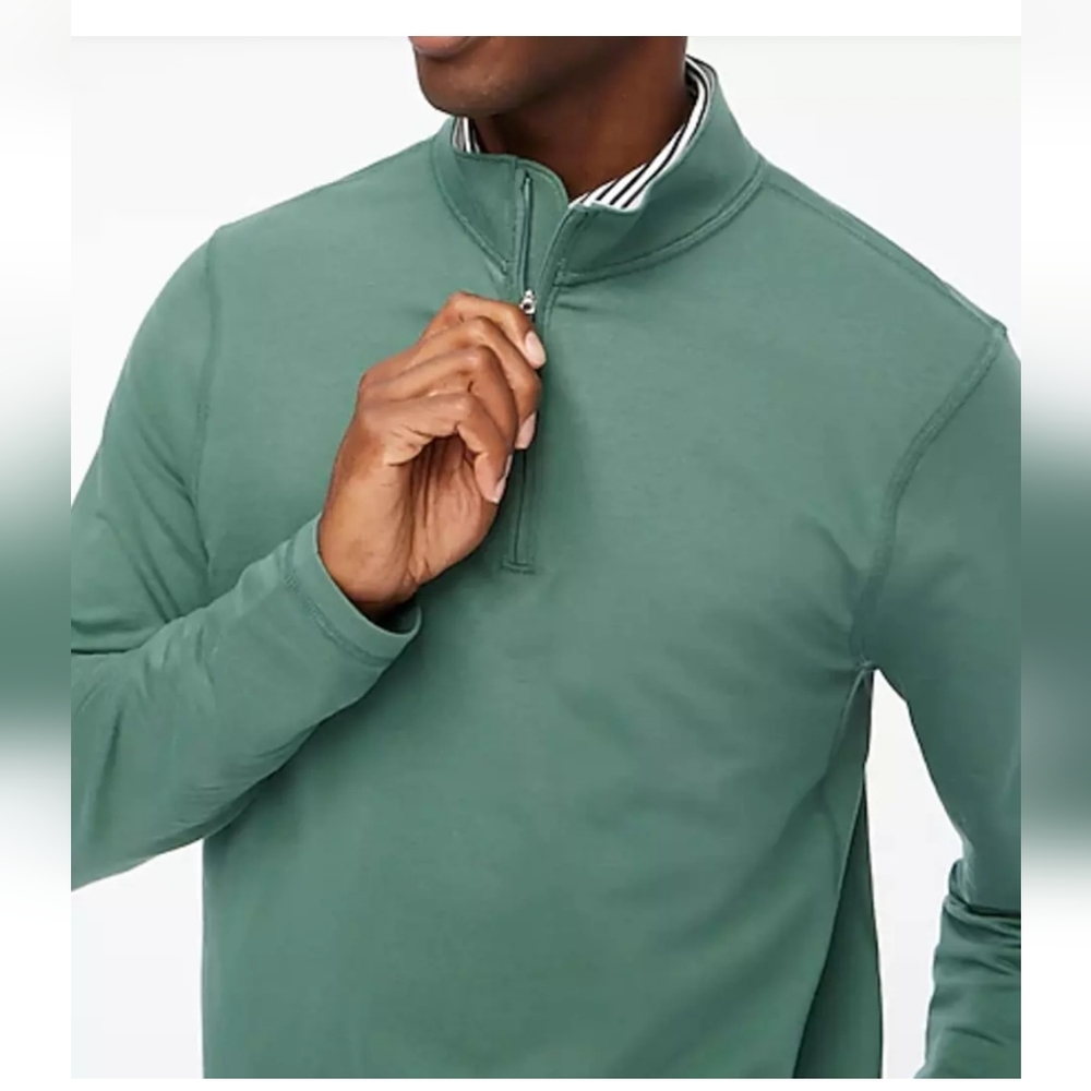 NWT J.CREW Tan PERFORMANCE HALF ZIP PULLOVER SHIRT BR832 SZ S $98 - Picture 2 of 10